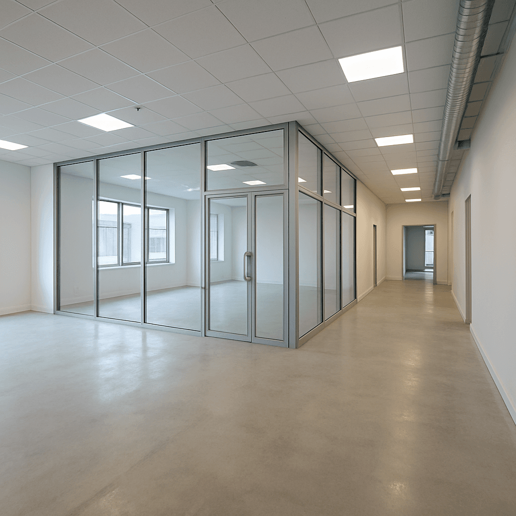 Spotless commercial space after professional cleaning