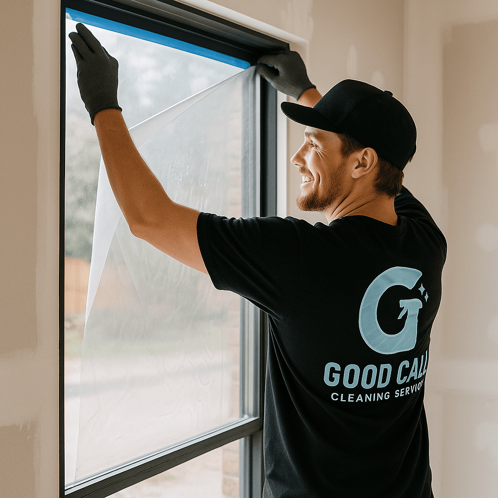 Professional cleaner at work